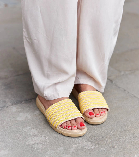 1-Žluté pletené žabky Capovalle-1