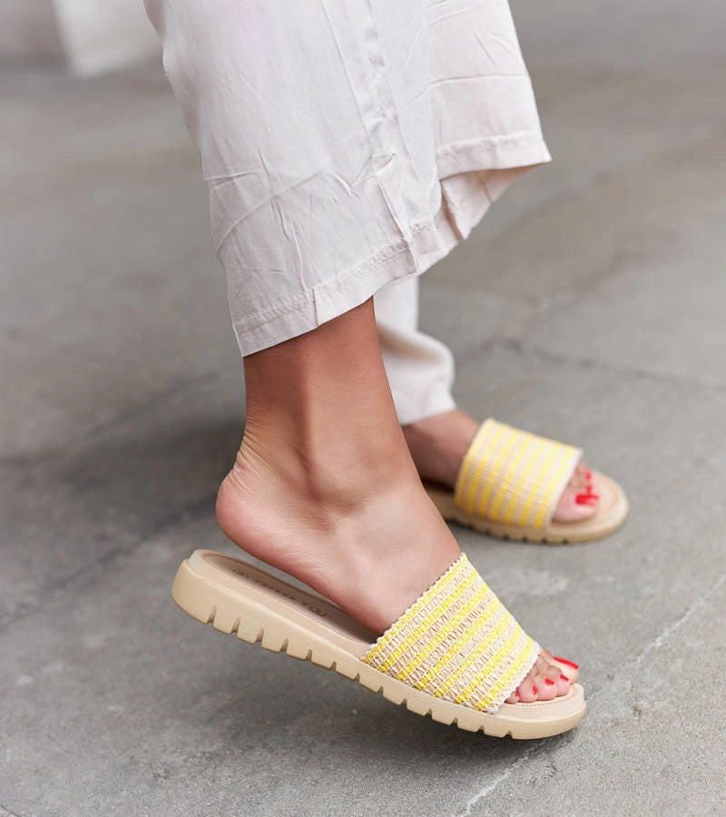 2-Žluté pletené žabky Capovalle-2