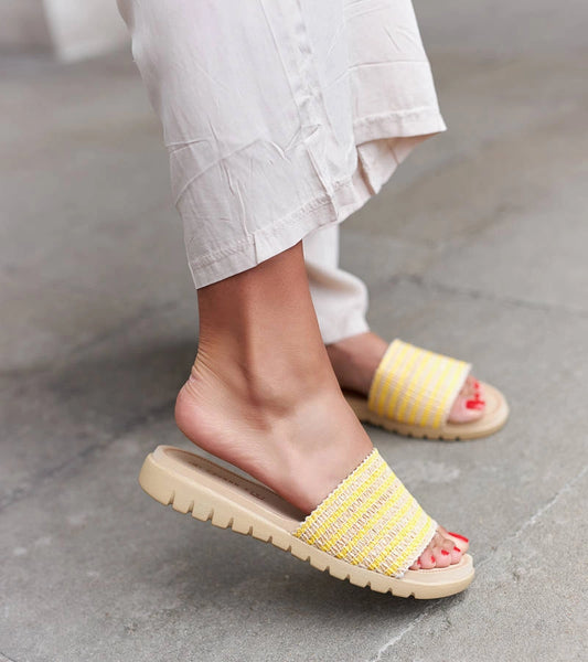 2-Žluté pletené žabky Capovalle-2