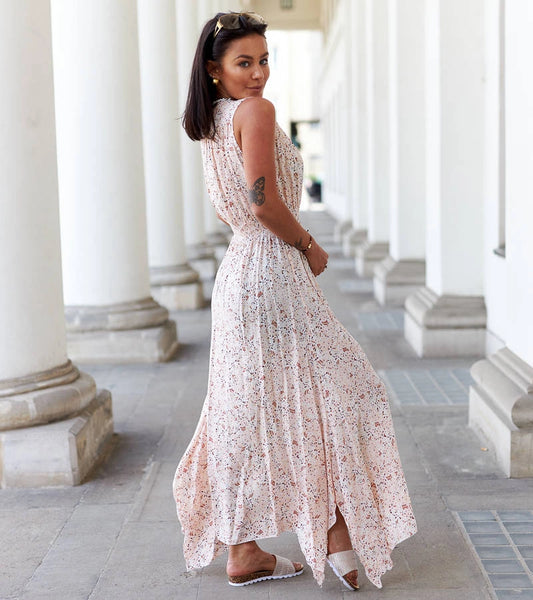 2-Béžové květinové šaty Napolitano-2