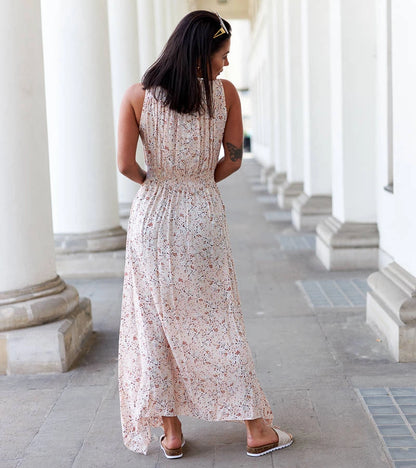 3-Béžové květinové šaty Napolitano-3