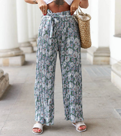 2-Zelené široké plisované kalhoty Aberdeen-2