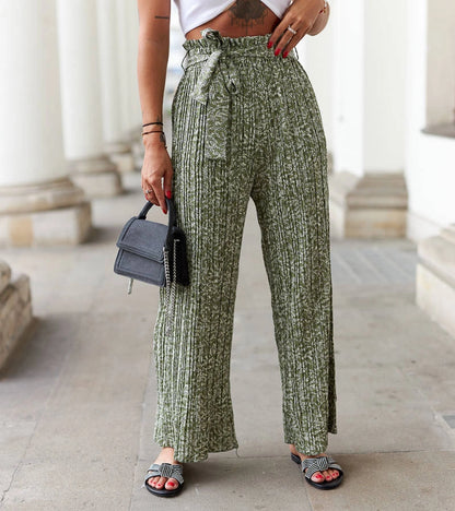 1-Zelené plisované kalhoty Roffeno-1