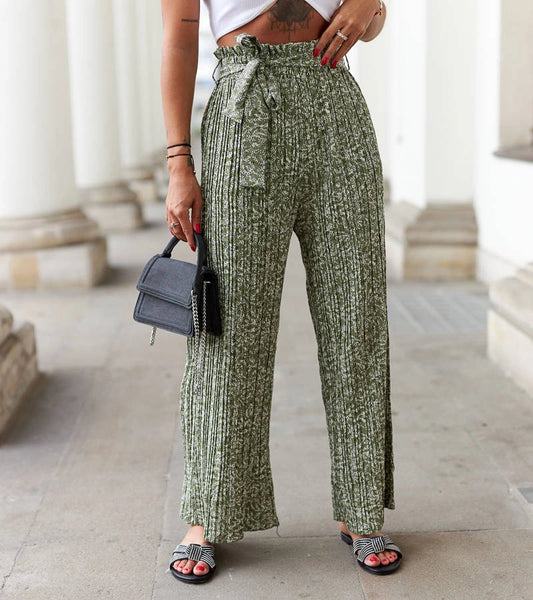 1-Zelené plisované kalhoty Roffeno-1