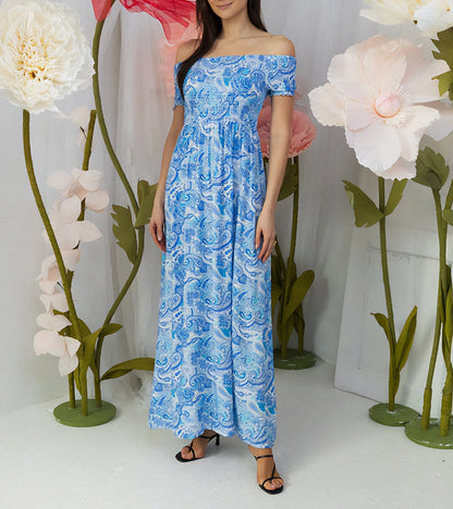 2-Zelené šaty s vlnkou Venezia FW32-10# BLUE-2