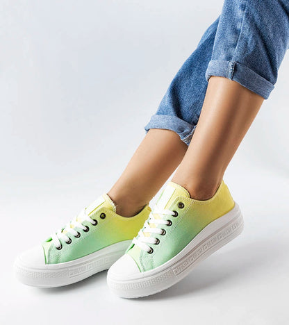 2-Žlutozelené tenisky Big Star LL274A186-2