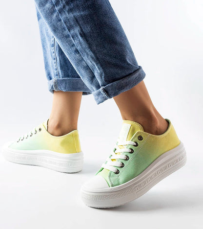 3-Žlutozelené tenisky Big Star LL274A186-3