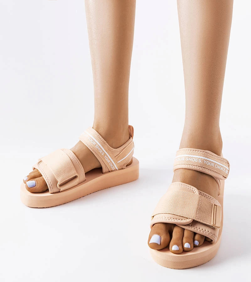 1-Béžové pěnové sandály Big Star LL274787-1