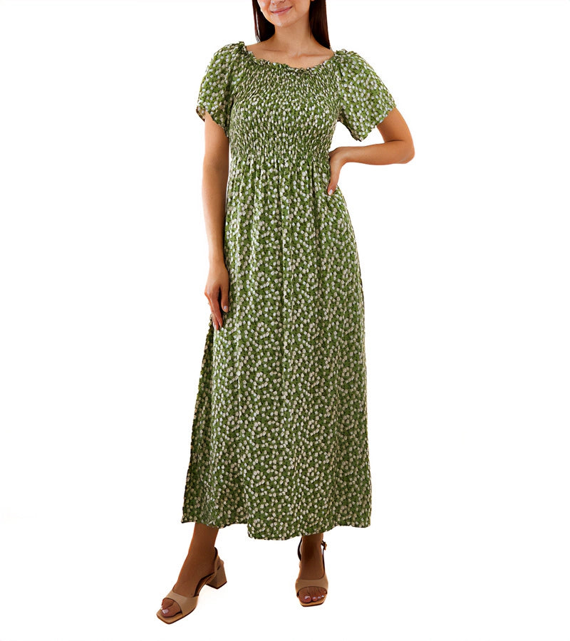 1-Zelené maxi šaty s drobnými květy od Hajden-1