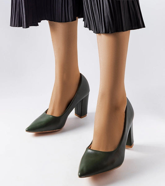 1-Zelené lodičky Maurelle na jehlovém podpatku-1