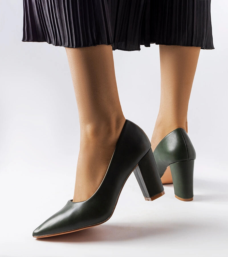 3-Zelené lodičky Maurelle na jehlovém podpatku-3