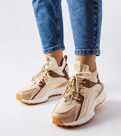 1-Béžové sportovní látkové tenisky Begins-1