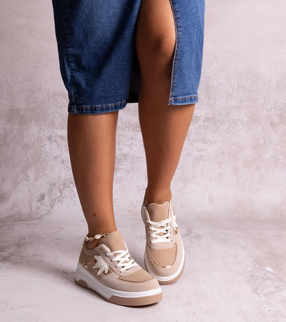 1-Béžové tenisky se zrcadlovou vložkou Kollins-1