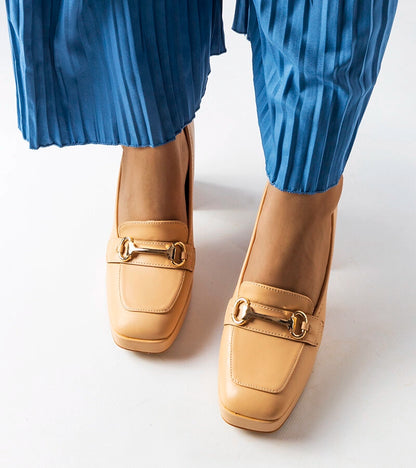 2-Béžové geometrické lodičky na jehlovém podpatku Blaiss-2