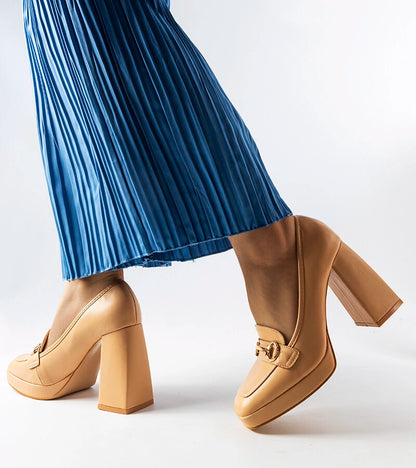 3-Béžové geometrické lodičky na jehlovém podpatku Blaiss-3