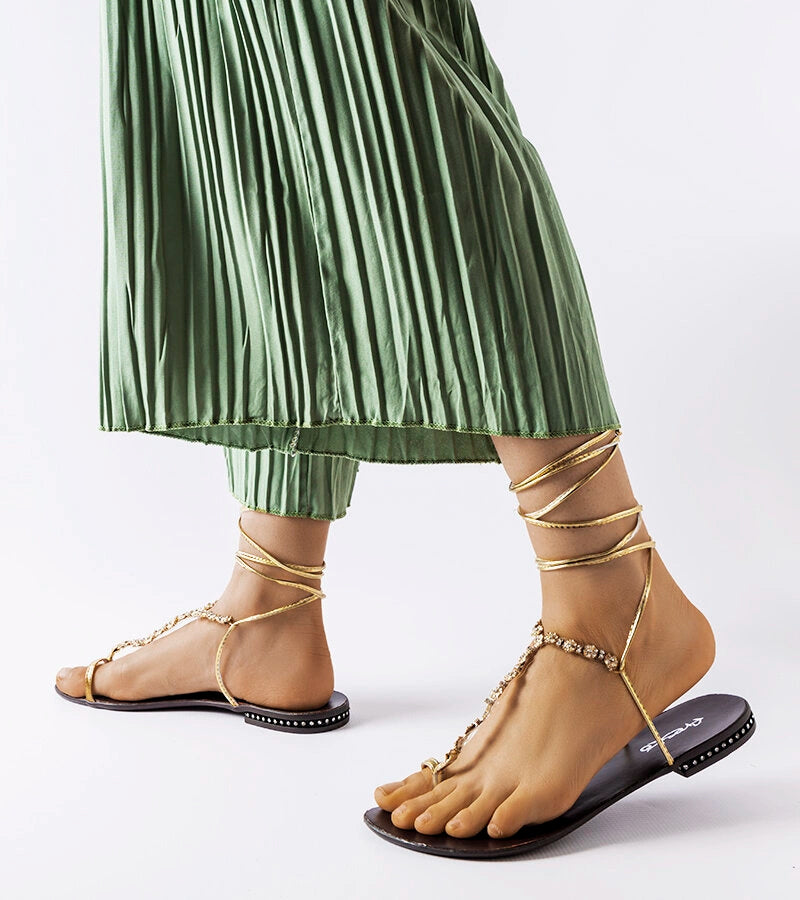 4-Zlaté sandály Troghi se zirkony-4