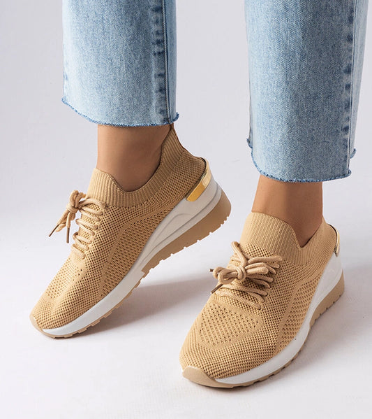 2-Béžové tenisky Alberica na podpatcích-2