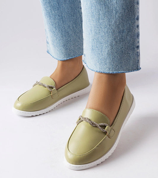 1-Zelené mokasíny se zirkony Paola-1