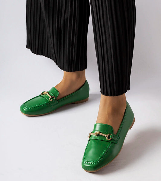 1-Zelené dekorativní mokasíny Docherty-1
