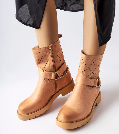 1-Bežové průhledné kotníčkové boty s řetízkem Procopio-1