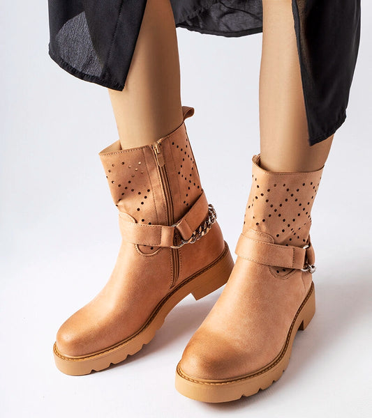 1-Bežové průhledné kotníčkové boty s řetízkem Procopio-1