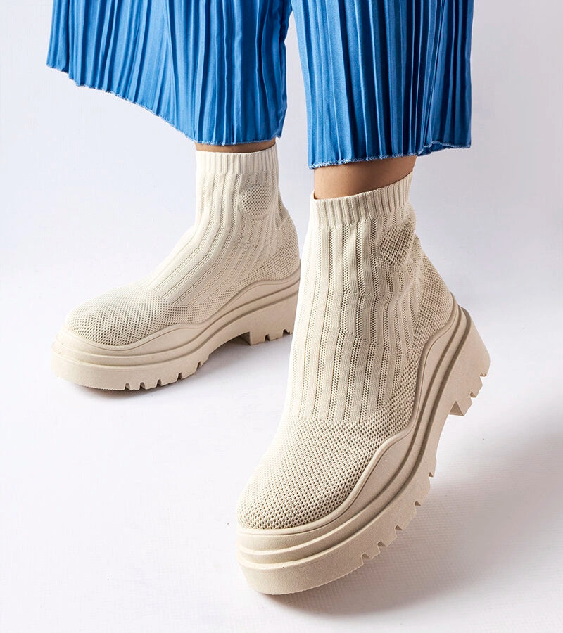 2-Bežové vysoké tenisky Marks-2