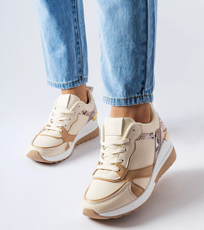 2-Bežové tenisky na platformě Leopoldo-2