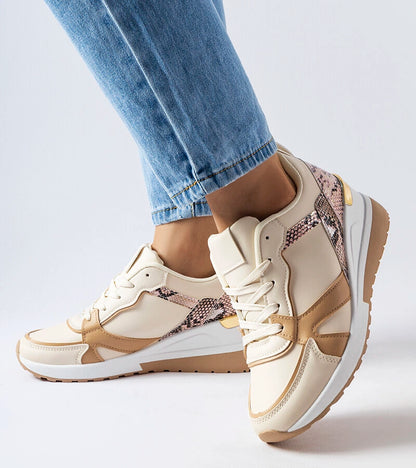 3-Bežové tenisky na platformě Leopoldo-3