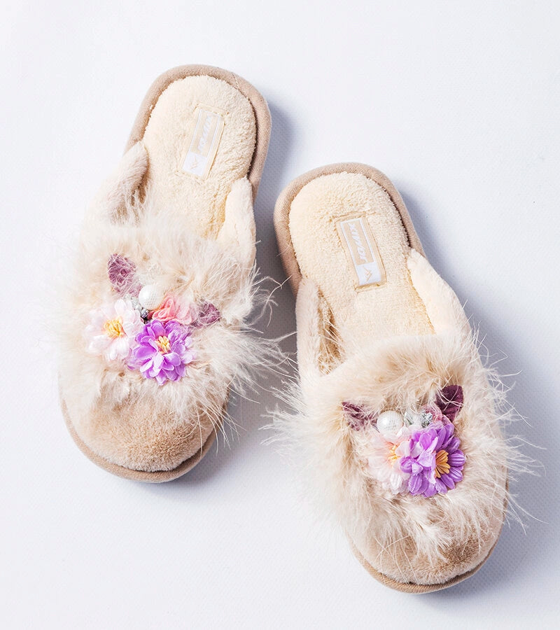 3-Bežové dámské pantofle Moly-3