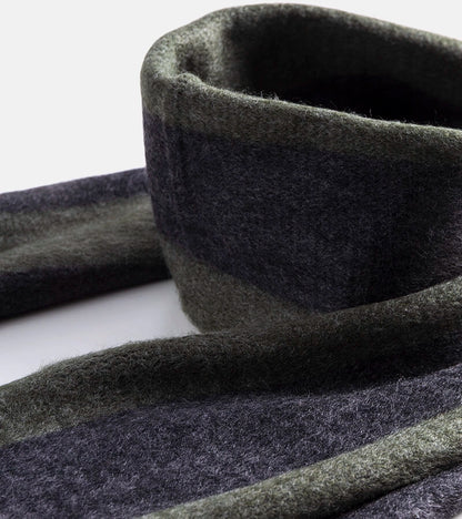 3-Zeleno-šedý šátek s třásněmi Lana-3