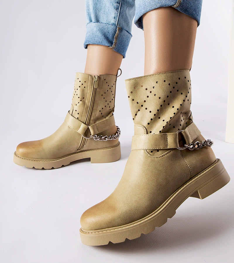 2-Zelené průsvitné kotníčkové boty s řetízkem Procopio-2