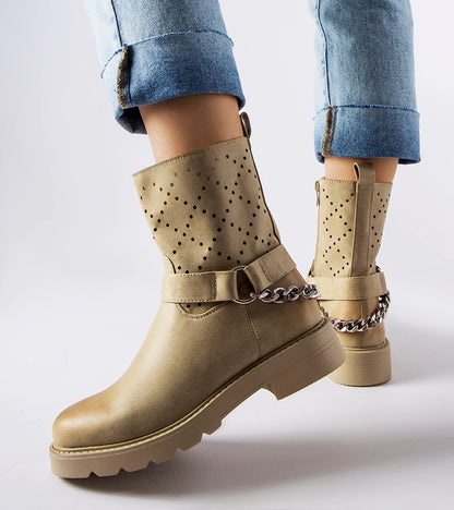 3-Zelené průsvitné kotníčkové boty s řetízkem Procopio-3