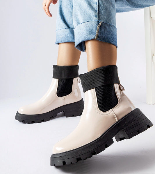 2-Bežové nasazovací boty pracovníky Breolungi-2