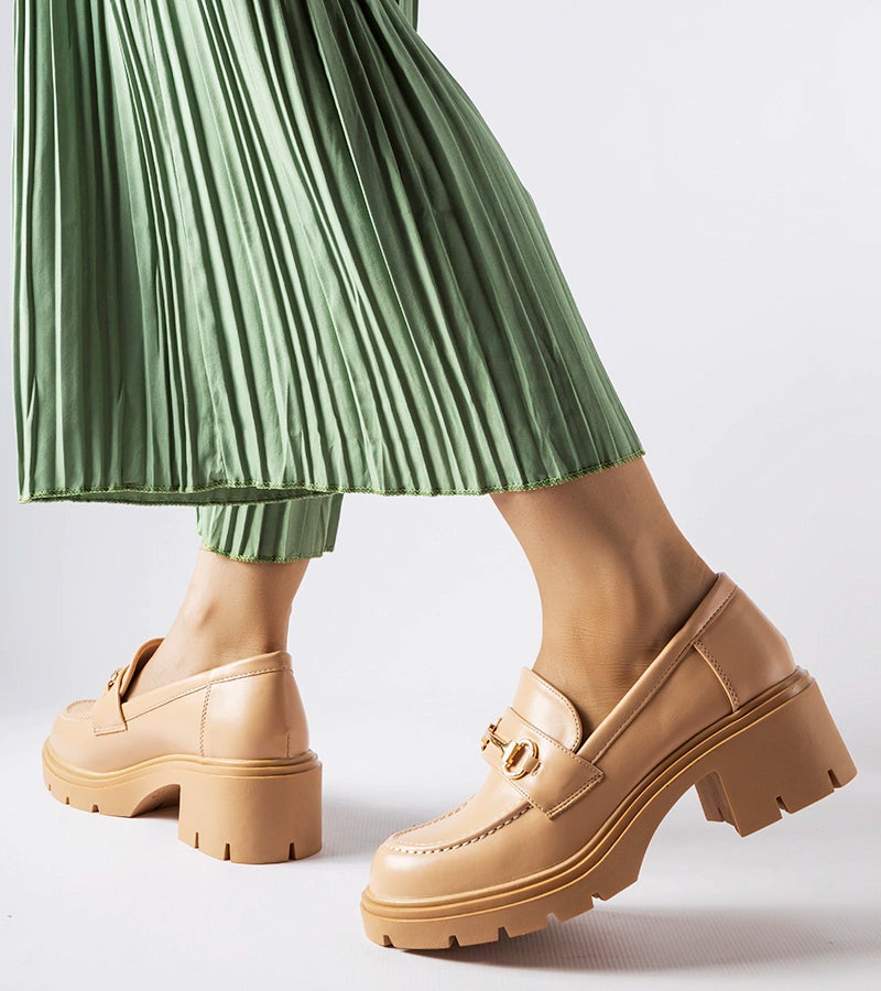 3-Bežové polobotky na podpatku Fabrizio-3