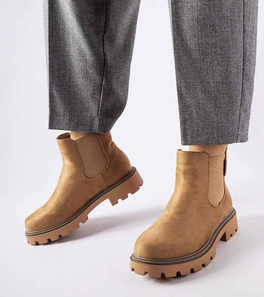 2-Bežové vysoké boty s podšívkou Big Star MM274373-2