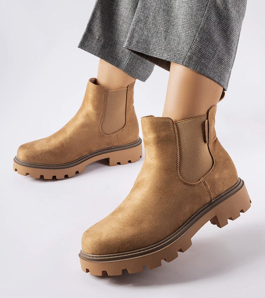 1-Bežové vysoké boty s podšívkou Big Star MM274373-1