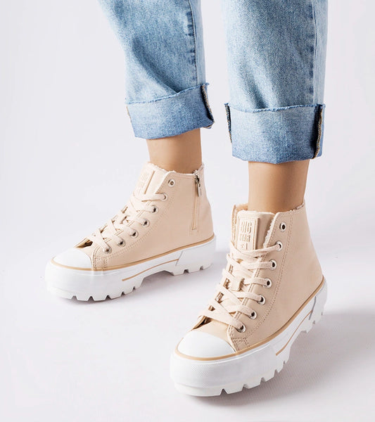 1-Beige zateplené tenisky Big Star MM274038-1