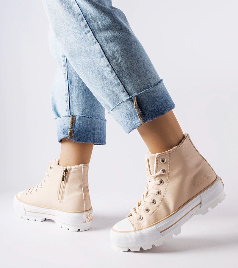 3-Beige zateplené tenisky Big Star MM274038-3