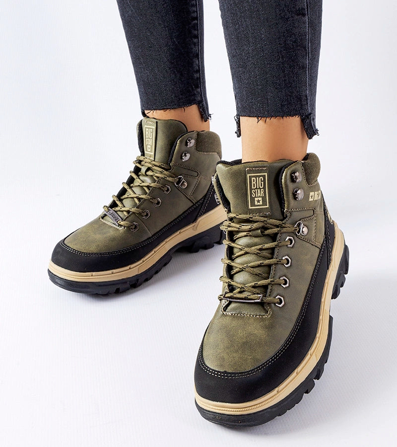 1-Zelené mládežnické boty Big Star KK274220-1