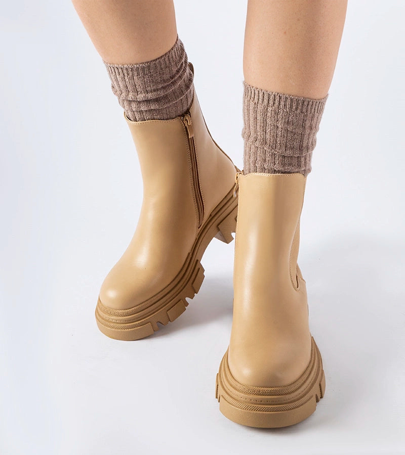 1-Béžové botky s gumovou vložkou D'Isola-1