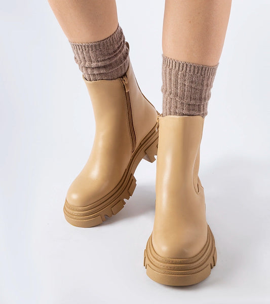 1-Béžové botky s gumovou vložkou D'Isola-1