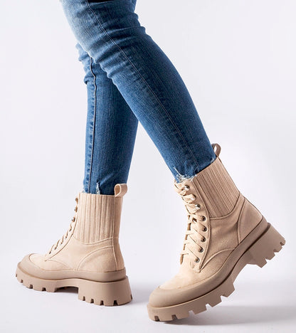 4-Bežové kotníčkové boty z ekokožešiny Orson-4