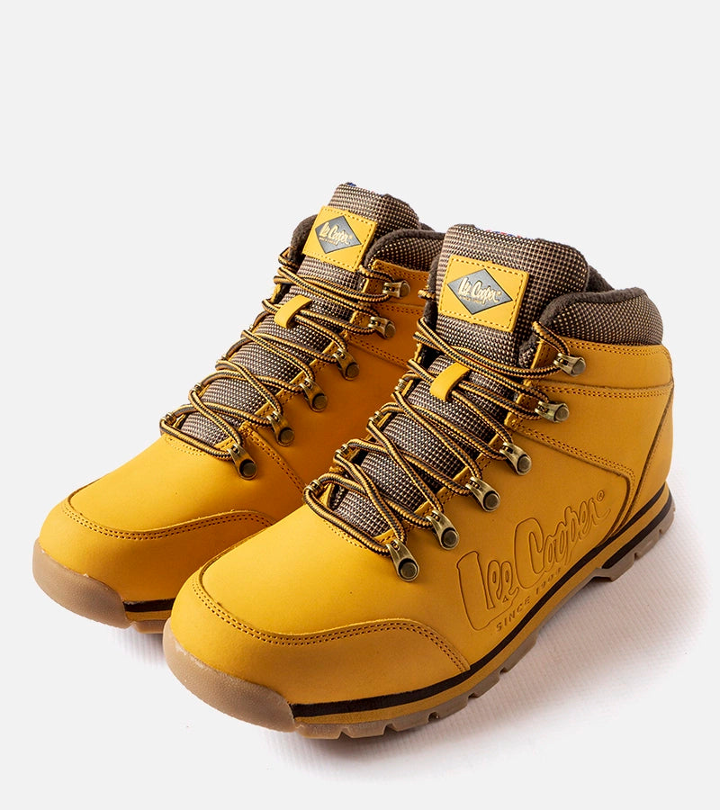 2-Žluté kožené boty Lee Cooper LCJ-21-01-0706M-2