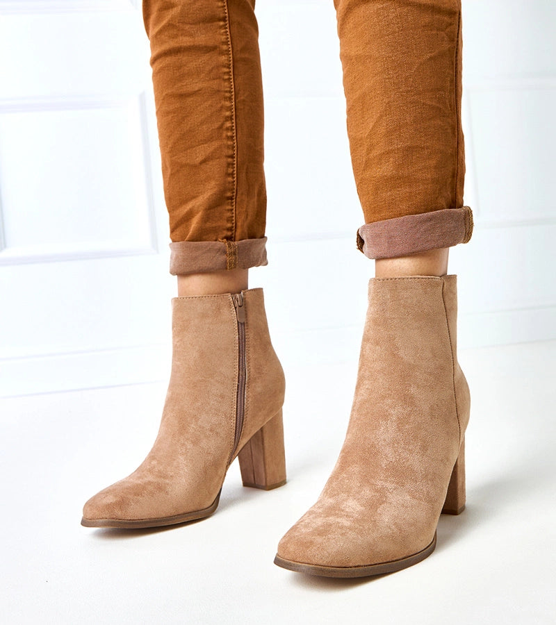 3-Bežové zateplené kotníčkové boty na podpatku Torricelli-3