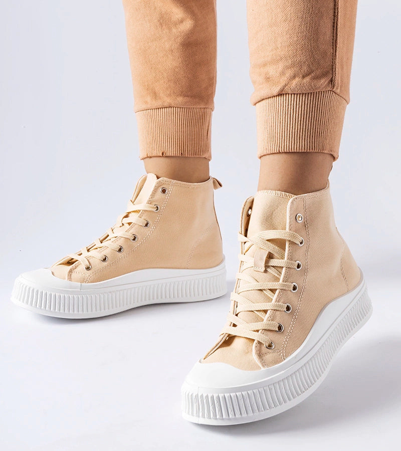 4-Béžové tenisky na platformě Guerrino-4