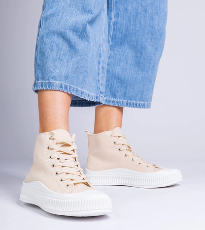 1-Béžové tenisky na platformě Guerrino-1