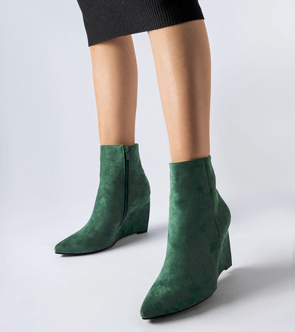 1-Zelené špičaté kotníkové boty na klíně Aprutino-1