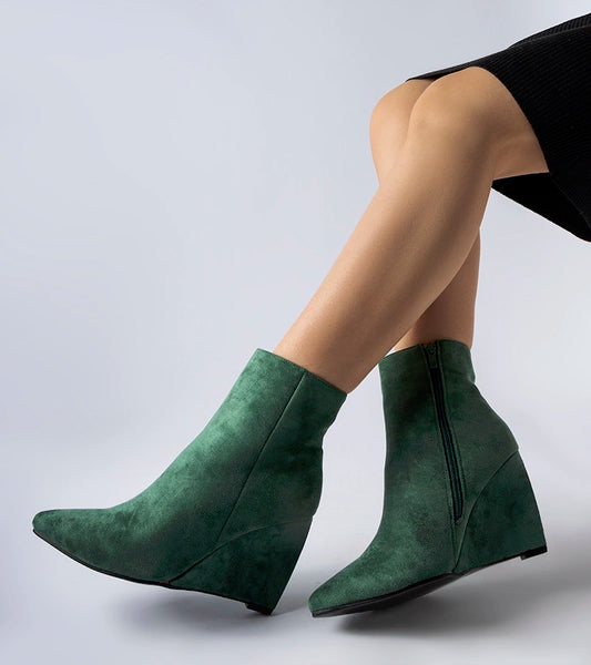 2-Zelené špičaté kotníkové boty na klíně Aprutino-2