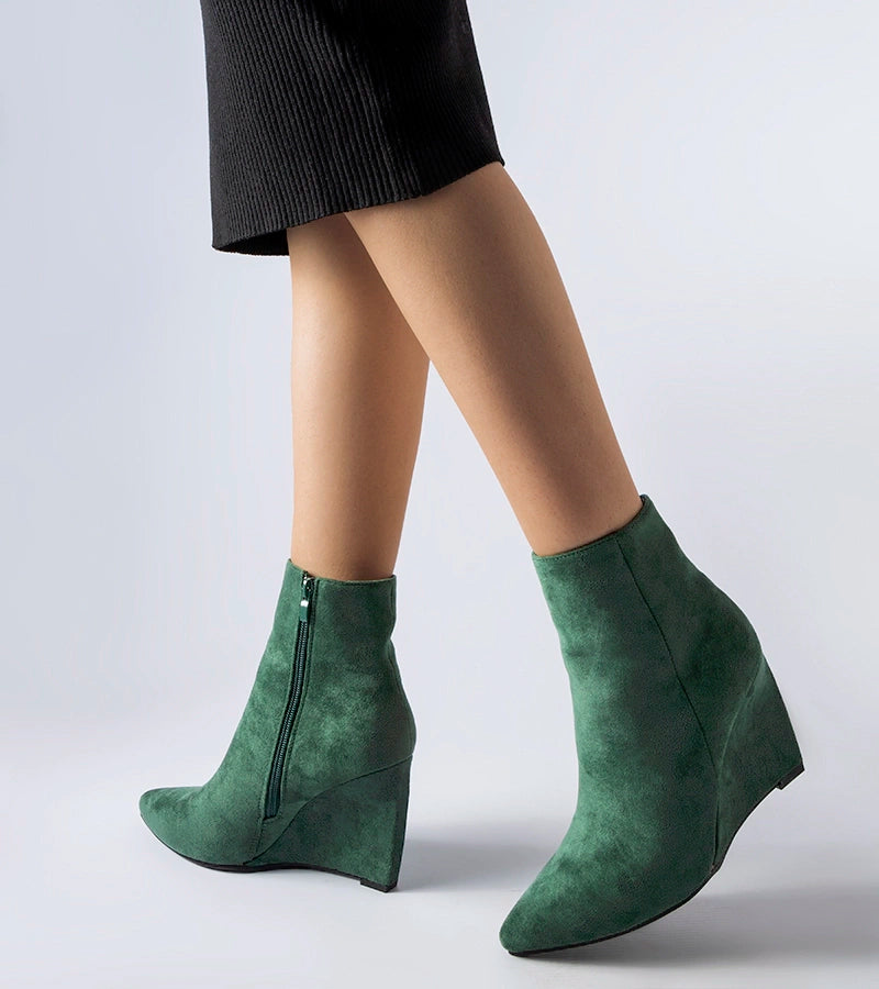 3-Zelené špičaté kotníkové boty na klíně Aprutino-3