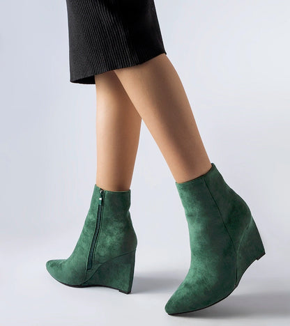 3-Zelené špičaté kotníkové boty na klíně Aprutino-3